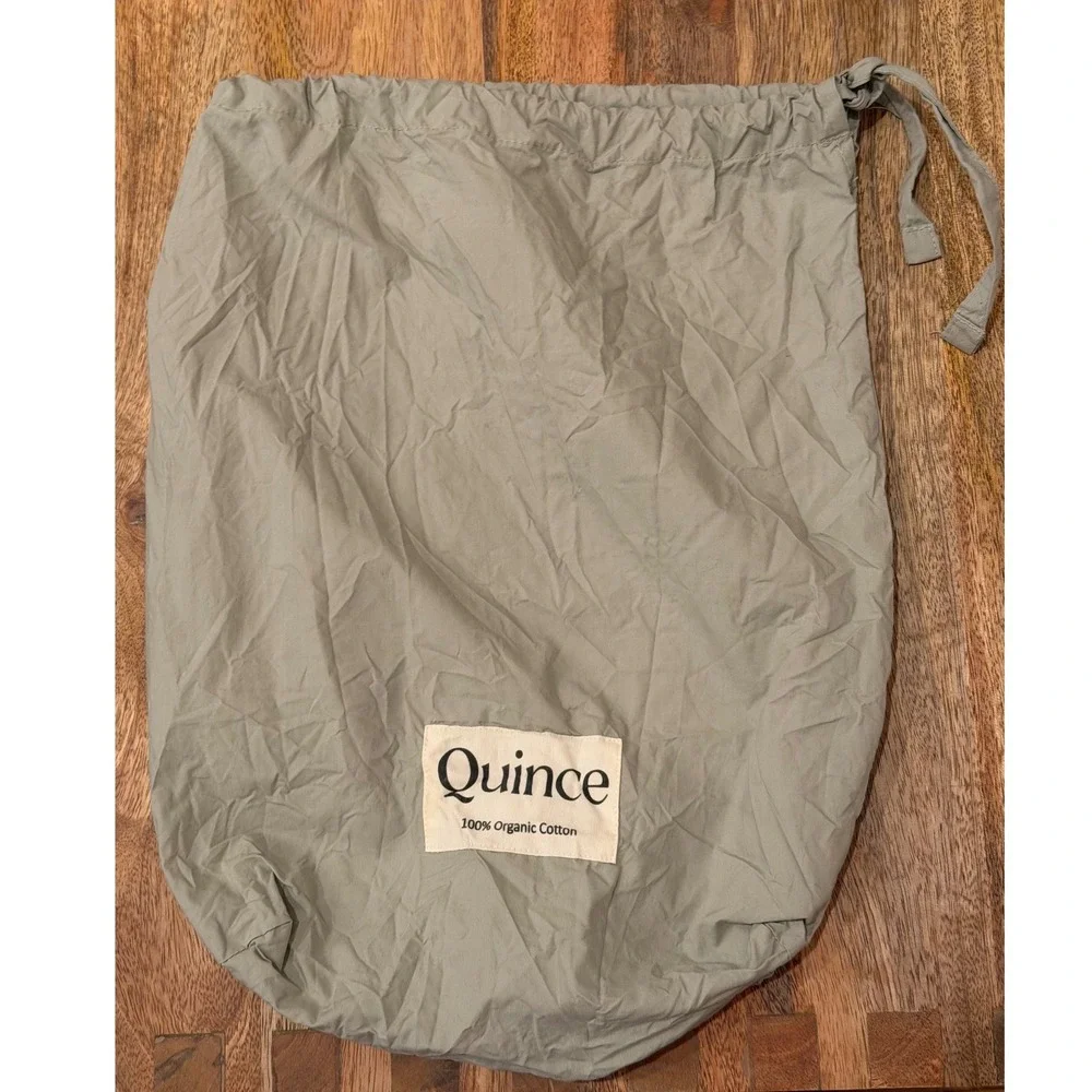 Quince Organic Cotton Drawstring Storage Dust Bag Sage Green Travel‎ O